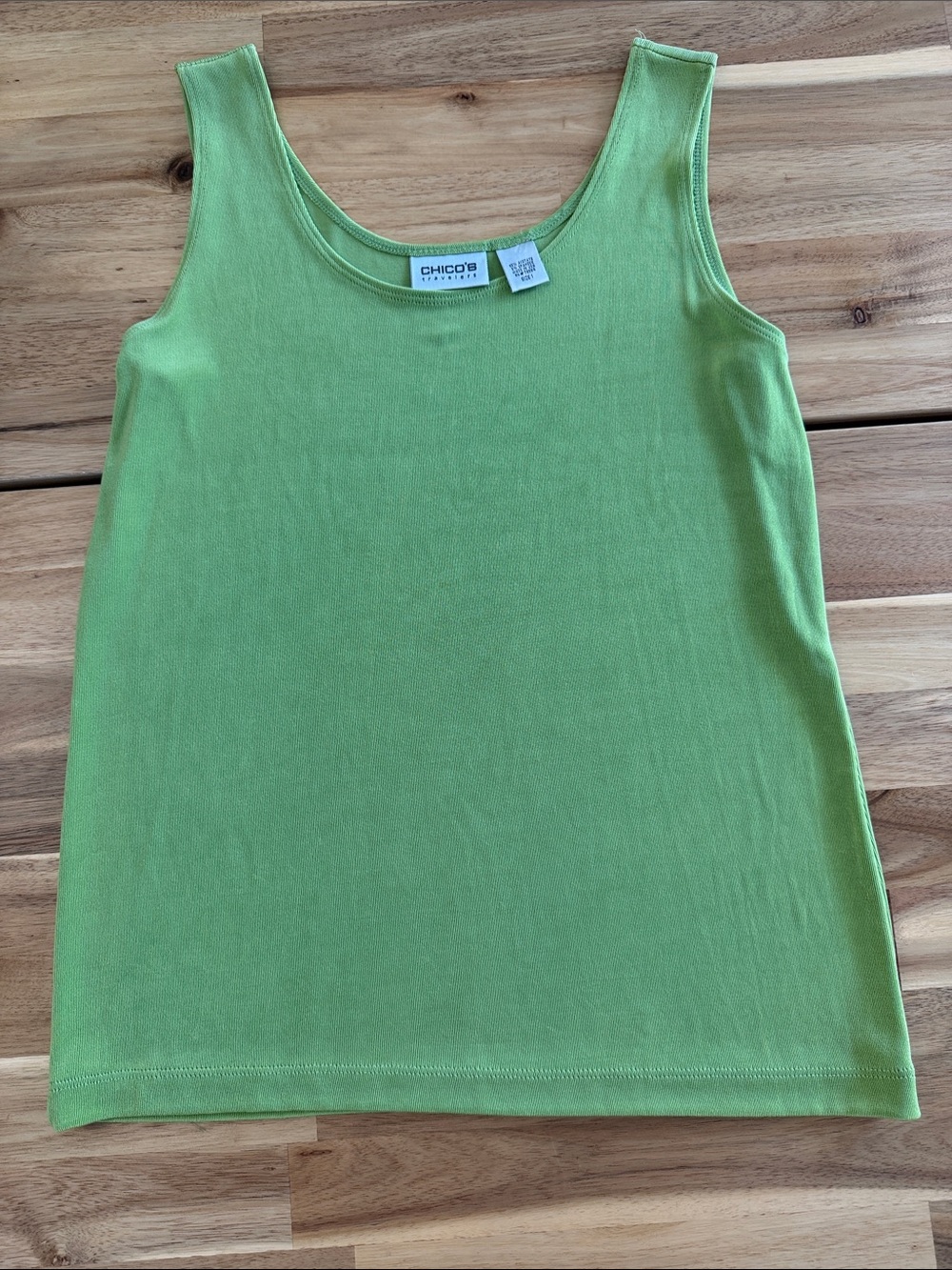 Chico's bright/Lime Green Travelers Tank Top Size 1